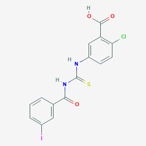 molecular formula C15H10ClIN2O3S B13960013 2-Chloro-5-({[(3-iodophenyl)carbonyl]carbamothioyl}amino)benzoic acid 