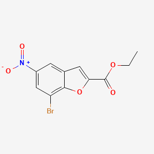 molecular formula C11H8BrNO5 B1396012 Ethyl 7-bromo-5-nitrobenzofuran-2-carboxylate CAS No. 1010072-35-1