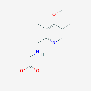 molecular formula C12H18N2O3 B13960134 Methyl 2-((4-methoxy-3,5-dimethylpyridin-2-yl)methylamino)acetate 