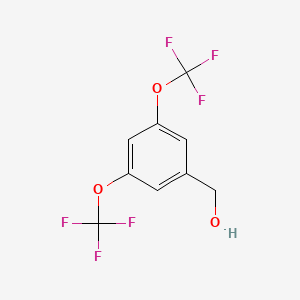 molecular formula C9H6F6O3 B1396014 (3,5-Bis(trifluoromethoxy)phenyl)methanol CAS No. 1121586-22-8
