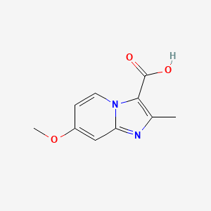 molecular formula C10H10N2O3 B1396027 7-Methoxy-2-methylimidazo[1,2-a]pyridine-3-carboxylic acid CAS No. 854515-83-6