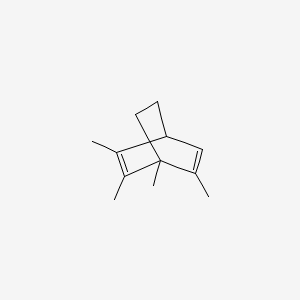 molecular formula C12H18 B13960621 Bicyclo[2.2.2]octa-2,5-diene, 1,2,3,6-tetramethyl- CAS No. 62338-43-6
