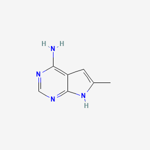 molecular formula C7H8N4 B1396076 6-methyl-7H-pyrrolo[2,3-d]pyrimidin-4-amine CAS No. 941868-27-5