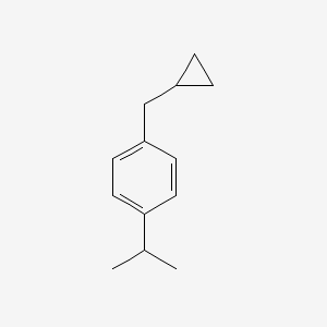 molecular formula C13H18 B13960823 Benzene, 1-cyclopropylmethyl-4-(1-methylethyl)- CAS No. 401584-82-5