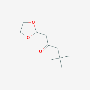molecular formula C10H18O3 B1396085 1-(1,3-Dioxolan-2-yl)-4,4-dimethyl-pentan-2-one CAS No. 1263366-01-3