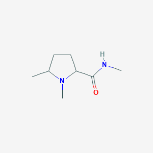molecular formula C8H16N2O B139609 N,1,5-Trimethylpyrrolidine-2-carboxamide CAS No. 126406-56-2