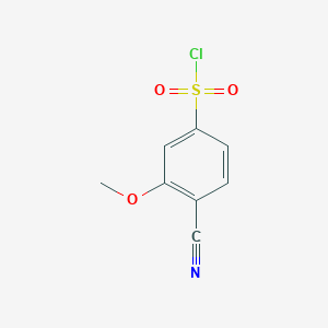 molecular formula C8H6ClNO3S B1396092 4-Cyano-3-methoxybenzenesulfonyl chloride CAS No. 942199-52-2
