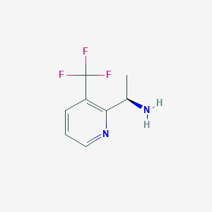 molecular formula C8H9F3N2 B1396104 (R)-1-(3-(Trifluoromethyl)pyridin-2-yl)ethan-1-amine CAS No. 1213050-63-5