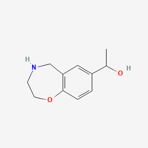 molecular formula C11H15NO2 B1396106 1-(2,3,4,5-Tetrahydro-1,4-benzoxazepin-7-yl)ethanol CAS No. 1314913-84-2