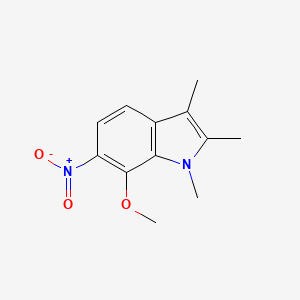molecular formula C12H14N2O3 B13961475 7-Methoxy-1,2,3-trimethyl-6-nitro-1H-indole CAS No. 53918-88-0