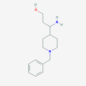 molecular formula C15H24N2O B13961498 3-Amino-3-(1-benzylpiperidin-4-yl)propan-1-ol 