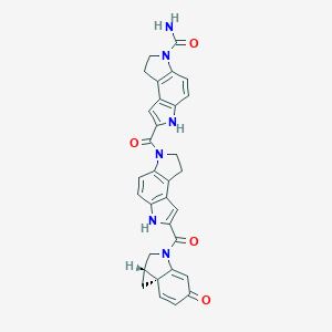 molecular formula C32H26N6O4 B139615 2-[2-[(1aS,7aS)-5-oxo-1a,2-dihydro-1H-cyclopropa[c]indole-3-carbonyl]-7,8-dihydro-3H-pyrrolo[3,2-e]indole-6-carbonyl]-7,8-dihydro-3H-pyrrolo[3,2-e]indole-6-carboxamide CAS No. 128049-57-0