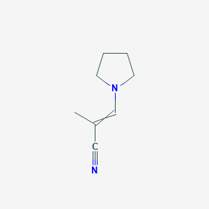 molecular formula C8H12N2 B13961525 2-Methyl-3-(pyrrolidin-1-yl)prop-2-enenitrile CAS No. 57988-66-6