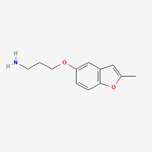 molecular formula C12H15NO2 B13961607 3-((2-Methylbenzofuran-5-yl)oxy)propan-1-amine 