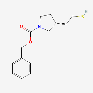 molecular formula C14H19NO2S B13961636 (R)-benzyl 3-(2-mercaptoethyl)pyrrolidine-1-carboxylate 