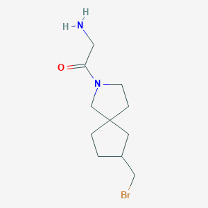 molecular formula C11H19BrN2O B13961653 2-Amino-1-(7-(bromomethyl)-2-azaspiro[4.4]nonan-2-yl)ethanone 