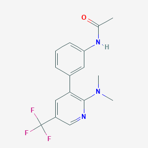 molecular formula C16H16F3N3O B1396167 N-[3-(2-Dimethylamino-5-trifluoromethyl-pyridin-3-yl)-phenyl]-acetamide CAS No. 1299607-76-3