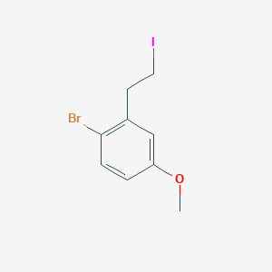 molecular formula C9H10BrIO B13961691 Benzene, 1-bromo-2-(2-iodoethyl)-4-methoxy- CAS No. 153683-14-8