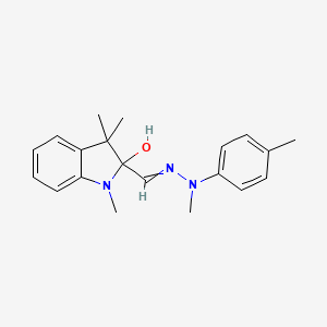 molecular formula C20H25N3O B13961693 1H-Indole-2-carboxaldehyde, 2,3-dihydro-2-hydroxy-1,3,3-trimethyl-, 2-methyl-2-(4-methylphenyl)hydrazone CAS No. 55120-60-0
