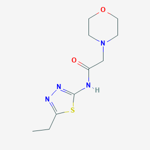 molecular formula C10H16N4O2S B139617 N-(5-Ethyl-1,3,4-thiadiazol-2-yl)-2-morpholinoacetamide CAS No. 132304-37-1