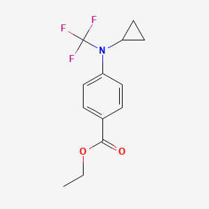 molecular formula C13H14F3NO2 B13961705 Ethyl 4-(cyclopropyl(trifluoromethyl)amino)benzoate 