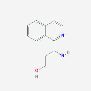molecular formula C13H16N2O B13961708 3-(Isoquinolin-1-yl)-3-(methylamino)propan-1-ol 