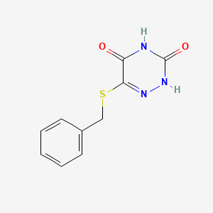 molecular formula C10H9N3O2S B13961761 as-Triazine-3,5(2H,4H)-dione, 6-(benzylthio)- CAS No. 4956-07-4