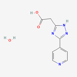 molecular formula C9H10N4O3 B1396179 2-(3-(Pyridin-4-yl)-1H-1,2,4-triazol-5-yl)acetic acid hydrate CAS No. 1349719-18-1
