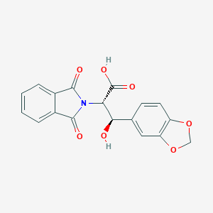 molecular formula C18H13NO7 B139618 1,3-Benzodioxole-N-phthalimido DL-threo-Droxidopa CAS No. 96614-52-7