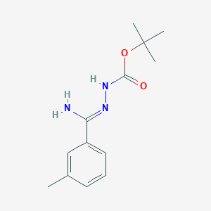 molecular formula C13H19N3O2 B1396181 N'-[1-Amino-1-m-tolylmethylidene]-hydrazinecarboxylic acid tert-butyl ester CAS No. 1053655-69-8