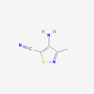 molecular formula C5H5N3S B1396183 5-Isothiazolecarbonitrile, 4-amino-3-methyl- CAS No. 4592-55-6