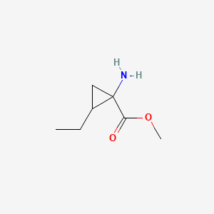 molecular formula C7H13NO2 B1396188 Methyl 1-amino-2-ethylcyclopropane-1-carboxylate CAS No. 1314939-54-2