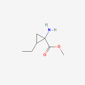 molecular formula C7H13NO2 B1396188 Methyl 1-amino-2-ethylcyclopropanecarboxylate CAS No. 1314939-54-2