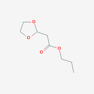 molecular formula C8H14O4 B1396189 (1,3-Dioxolan-2-yl)-acetic acid propyl ester CAS No. 1263365-79-2