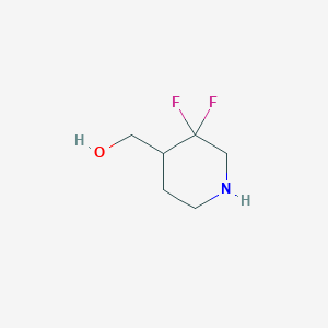 molecular formula C6H11F2NO B1396191 (3,3-Difluoropiperidin-4-YL)methanol CAS No. 1258638-14-0