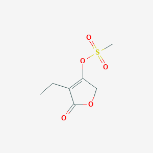 molecular formula C7H10O5S B13961942 4-Ethyl-5-oxo-2,5-dihydrofuran-3-yl methanesulfonate 