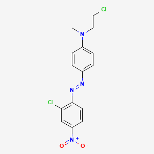 molecular formula C15H14Cl2N4O2 B13962028 Benzenamine, N-(2-chloroethyl)-4-[(2-chloro-4-nitrophenyl)azo]-N-methyl- CAS No. 52085-52-6