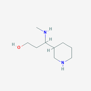 molecular formula C9H20N2O B13962036 3-(Methylamino)-3-(piperidin-3-yl)propan-1-ol 