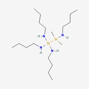 molecular formula C18H46N4Si2 B13962081 N,N',N'',N'''-(1,1-Dimethyl-1-disilanyl-2-ylidyne)tetrabutylamine CAS No. 53446-25-6