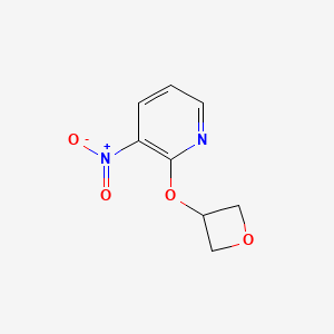 molecular formula C8H8N2O4 B1396210 3-Nitro-2-(oxetan-3-yloxy)pyridine CAS No. 1349716-64-8