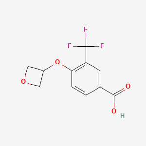 molecular formula C11H9F3O4 B1396211 4-(Oxetan-3-yloxy)-3-(trifluoromethyl)benzoic acid CAS No. 1349716-44-4