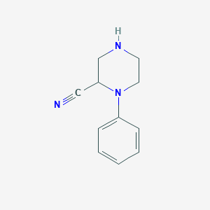 molecular formula C11H13N3 B13962135 1-Phenylpiperazine-2-carbonitrile 