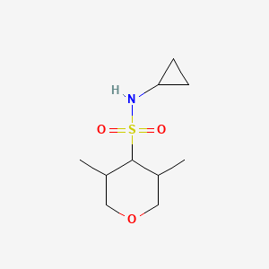 molecular formula C10H19NO3S B13962182 N-cyclopropyl-3,5-dimethyltetrahydro-2H-pyran-4-sulfonamide 
