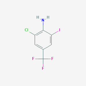 molecular formula C7H4ClF3IN B1396222 2-Chloro-6-iodo-4-(trifluoromethyl)aniline CAS No. 1065102-88-6
