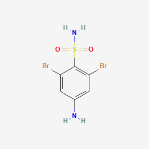 molecular formula C6H6Br2N2O2S B13962223 4-Amino-2,6-dibromobenzene-1-sulfonamide CAS No. 37559-33-4