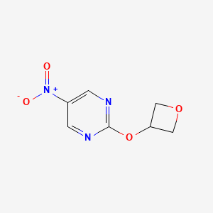 molecular formula C7H7N3O4 B1396229 5-Nitro-2-(oxetan-3-yloxy)pyrimidine CAS No. 1349715-52-1