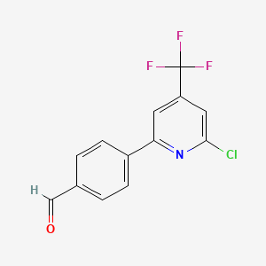 molecular formula C13H7ClF3NO B1396231 4-(6-Chloro-4-trifluoromethyl-pyridin-2-yl)-benzaldehyde CAS No. 1299607-45-6