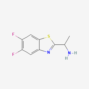 molecular formula C9H8F2N2S B13962317 2-Benzothiazolemethanamine, 5,6-difluoro-alpha-methyl- 