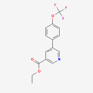 molecular formula C15H12F3NO3 B13962337 Ethyl 5-[4-(trifluoromethoxy)phenyl]pyridine-3-carboxylate 
