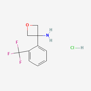 molecular formula C10H11ClF3NO B1396234 3-[2-(Trifluoromethyl)phenyl]oxetan-3-amine hydrochloride CAS No. 1349715-87-2